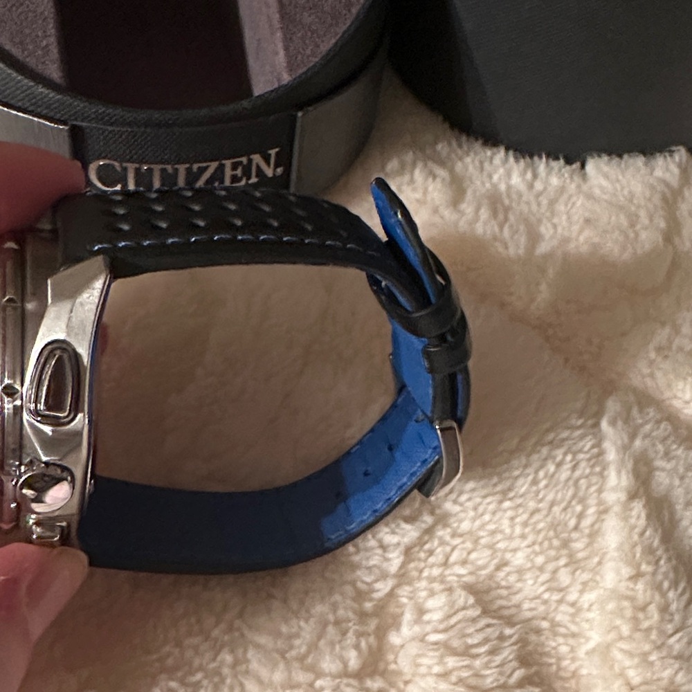 Citizen Men's Silver and Black Chronograph Watch - Picture 3 of 3